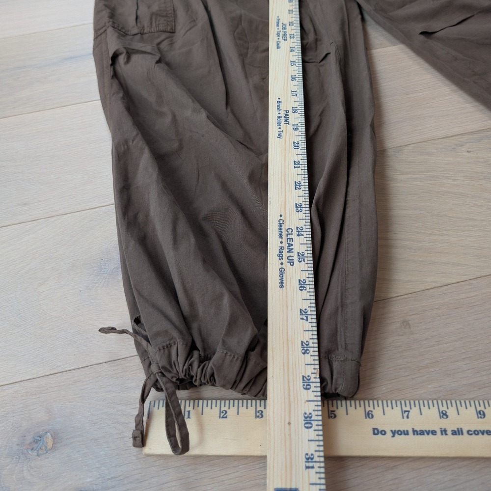 American Eagle Brown Cargo Parachute Pants Baggy Utility Y2K Size M - Picture 7 of 12